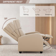 Oakcraft Recliner Chair Recliner Sofa Chair Padded Seat Pu Leather Adjustable Reclining Chairs Home Theater Single Modern Living Room Recliners with Thick Seat Cushion and Backrest
