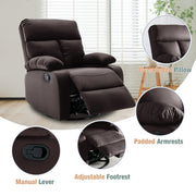 Oakcraft Recliner Chair for Adults, Massage Fabric Small Recliner Home Theater Seating with Lumbar Support, Adjustable Modern Reclining Chair with Padded Seat Backrest for Living Room