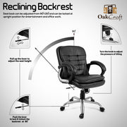 Oakcraft Majesty Medium Back Leatherette Ergonomic Office Chair - Oakcraft