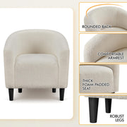 Oakcraft Accent Chair Set of 2, Boucle Fabric Club Chair, Furry Sherpa Elegant Siting Chair with Cozy Soft Padded for Living Room Bedroom Reception Room Office,