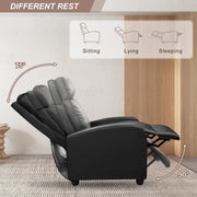 Oakcraft Recliner Chair Recliner Sofa Chair Padded Seat Pu Leather Adjustable Reclining Chairs Home Theater Single Modern Living Room Recliners with Thick Seat Cushion and Backrest