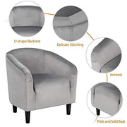 Oakcraft Accent Chair Set of 2, Boucle Fabric Club Chair, Furry Sherpa Elegant Siting Chair with Cozy Soft Padded for Living Room Bedroom Reception Room Office,