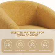 Oakcraft Accent Chair Set of 2, Boucle Fabric Club Chair, Furry Sherpa Elegant Siting Chair with Cozy Soft Padded for Living Room Bedroom Reception Room Office,
