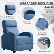 Oakcraft Recliner Chair Adjustable Home Theater Single Fabric Recliner Sofa Furniture with Thick Seat Cushion and Backrest Modern Living Room Recliners OMR-308 Modern Aurora Grey