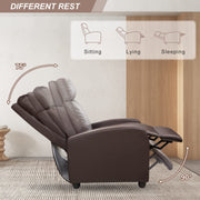 Oakcraft Recliner Chair Recliner Sofa Chair Padded Seat Pu Leather Adjustable Reclining Chairs Home Theater Single Modern Living Room Recliners with Thick Seat Cushion and Backrest