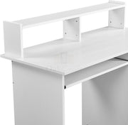 Upper hutch shelf detail of the white Oakcraft computer writing desk