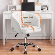 oakcraft Modern Accent Chair Cute Vanity Chair Makeup Desk Chair Adjustable Armchair with Tufted Barrel Back for Living Room, Bedroom