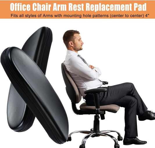 Oakcraft Soft PU Doom Pad Office Chair Armrest Ergonomic Comfort, Universal Fit, Includes 4 Screws | Adjustable Chair Handle Cushion, Replacement Parts, Rolling Chair Accessories, Spare Hand Rest