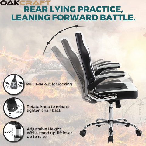 Oakcraft Blaze High Back Leatherette Gaming Chair - Oakcraft