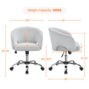 oakcraft Modern Accent Chair Cute Vanity Chair Makeup Desk Chair Adjustable Armchair with Tufted Barrel Back for Living Room, Bedroom