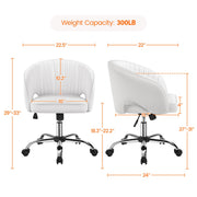 oakcraft Modern Accent Chair Cute Vanity Chair Makeup Desk Chair Adjustable Armchair with Tufted Barrel Back for Living Room, Bedroom