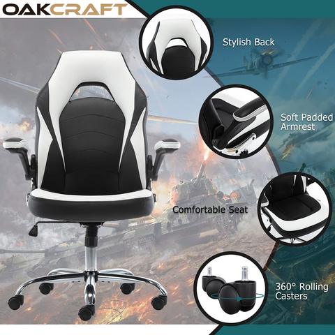 Oakcraft Blaze High Back Leatherette Gaming Chair - Oakcraft