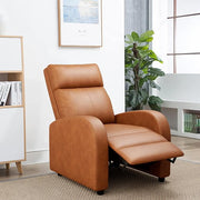 Oakcraft Recliner Chair Recliner Sofa Chair Padded Seat Pu Leather Adjustable Reclining Chairs Home Theater Single Modern Living Room Recliners with Thick Seat Cushion and Backrest