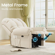 Oakcraft 2025 New Power Recliner Chair for Adults, Adjustable Electric Chair Power Reclining Sofa, USB Port, Ultra-Comfy Teddy Fleece Recliner for Living Room, Tool-Free Setup Single Sofa