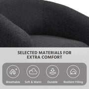 Oakcraft Accent Chair Set of 2, Boucle Fabric Club Chair, Furry Sherpa Elegant Siting Chair with Cozy Soft Padded for Living Room Bedroom Reception Room Office,