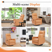Oakcraft Recliner Chair PU Leather Recliner Sofa Home Theater Seating Adjustable Modern Single Reclining Chair Sofa with Pocket Spring Living Room Bedroom