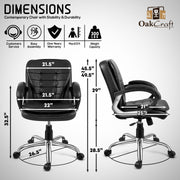 Oakcraft Majesty Medium Back Leatherette Ergonomic Office Chair - Oakcraft