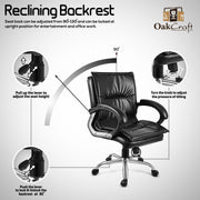 Oakcraft Renown Medium Back Leatherette Ergonomic Office Chair - Oakcraft