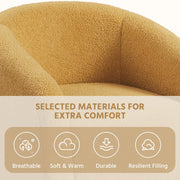 Oakcraft Accent Chair Set of 2, Boucle Fabric Club Chair, Furry Sherpa Elegant Siting Chair with Cozy Soft Padded for Living Room Bedroom Reception Room Office,