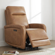 Oakcraft Recliner Chair, Zero Wall Reclining Sofa Chair W Power Point USB Charger, Small Faux Leather RV Recliners Home Theater Seating for Living Room