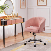 oakcraft Modern Accent Chair Cute Vanity Chair Makeup Desk Chair Adjustable Armchair with Tufted Barrel Back for Living Room, Bedroom