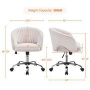 oakcraft Modern Accent Chair Cute Vanity Chair Makeup Desk Chair Adjustable Armchair with Tufted Barrel Back for Living Room, Bedroom