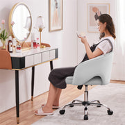oakcraft Modern Accent Chair Cute Vanity Chair Makeup Desk Chair Adjustable Armchair with Tufted Barrel Back for Living Room, Bedroom