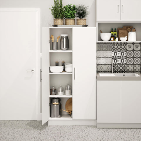 Oakcraft Elite 32" Storage Cabinet, Drifted Gray Storage Cabinet, Bathroom Cabinet, Pantry Cabinet with 3 Shelves 16" D x 32" W x 65" H,