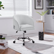 oakcraft Modern Accent Chair Cute Vanity Chair Makeup Desk Chair Adjustable Armchair with Tufted Barrel Back for Living Room, Bedroom