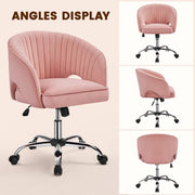 oakcraft Modern Accent Chair Cute Vanity Chair Makeup Desk Chair Adjustable Armchair with Tufted Barrel Back for Living Room, Bedroom