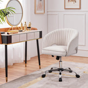 oakcraft Modern Accent Chair Cute Vanity Chair Makeup Desk Chair Adjustable Armchair with Tufted Barrel Back for Living Room, Bedroom