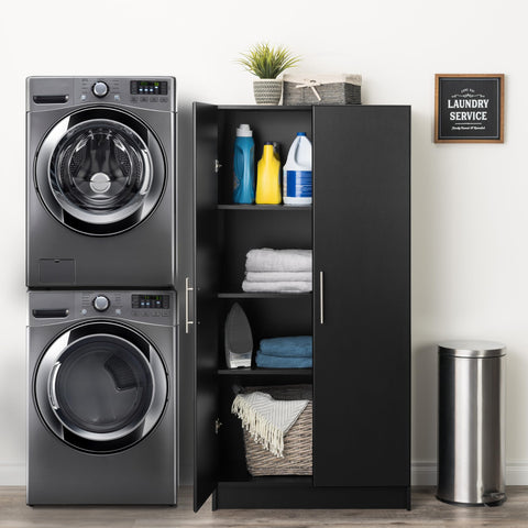 Oakcraft Elite 32" Storage Cabinet, Drifted Gray Storage Cabinet, Bathroom Cabinet, Pantry Cabinet with 3 Shelves 16" D x 32" W x 65" H,