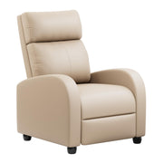 Oakcraft Recliner Chair Recliner Sofa Chair Padded Seat Pu Leather Adjustable Reclining Chairs Home Theater Single Modern Living Room Recliners with Thick Seat Cushion and Backrest