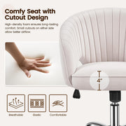 oakcraft Modern Accent Chair Cute Vanity Chair Makeup Desk Chair Adjustable Armchair with Tufted Barrel Back for Living Room, Bedroom