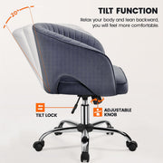 oakcraft Modern Accent Chair Cute Vanity Chair Makeup Desk Chair Adjustable Armchair with Tufted Barrel Back for Living Room, Bedroom