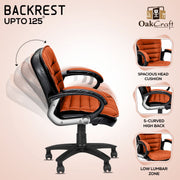 Oakcraft Harmony Medium Back Leatherette Ergonomic Office Chair - Oakcraft