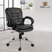 Oakcraft Majesty Medium Back Leatherette Ergonomic Office Chair - Oakcraft