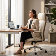 Oakluxe Hector Premium High Back Ergonomic Executive Office Chair with Multilock Recline, Luxury Upholstery, Heavy Duty Aluminium Base, Cushioned Seat for Home Office & Workstation