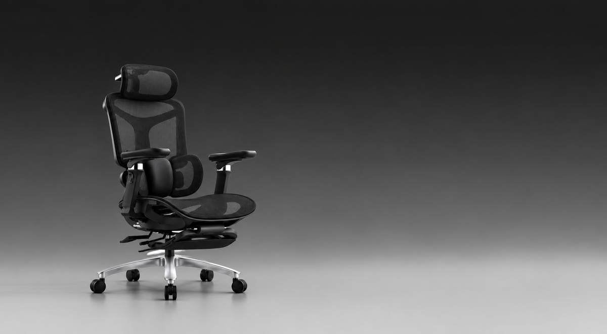 Oakluxe Meridian Ergonomic with 3D Headrest, 5D Armrests & Adjustable Lumbar Support Mesh Office Executive Chair (White, Knock Down)