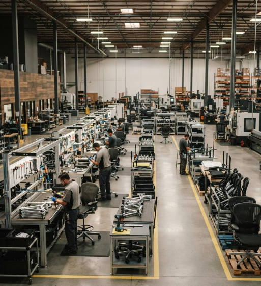 Oakcraft furniture manufacturing floor