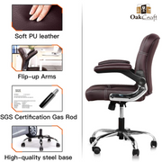 Oakcraft Stratos Medium Back Leatherette Ergonomic Office Chair - Oakcraft