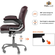 Oakcraft Stratos Medium Back Leatherette Ergonomic Office Chair - Oakcraft