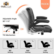 Oakcraft Stratos Medium Back Leatherette Ergonomic Office Chair - Oakcraft