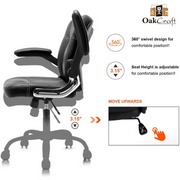 Oakcraft Stratos Medium Back Leatherette Ergonomic Office Chair - Oakcraft