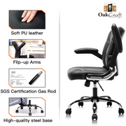 Oakcraft Stratos Medium Back Leatherette Ergonomic Office Chair - Oakcraft