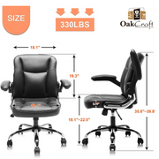 Oakcraft Stratos Medium Back Leatherette Ergonomic Office Chair - Oakcraft