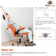 Oakcraft Stratos Medium Back Leatherette Ergonomic Office Chair - Oakcraft