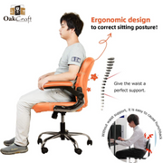Oakcraft Stratos Medium Back Leatherette Ergonomic Office Chair - Oakcraft