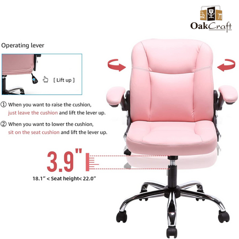 Oakcraft Stratos Medium Back Leatherette Ergonomic Office Chair - Oakcraft