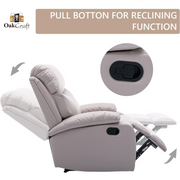 Oakcraft Manual Recliner Chair Sofa with Tech Cloth - Oakcraft